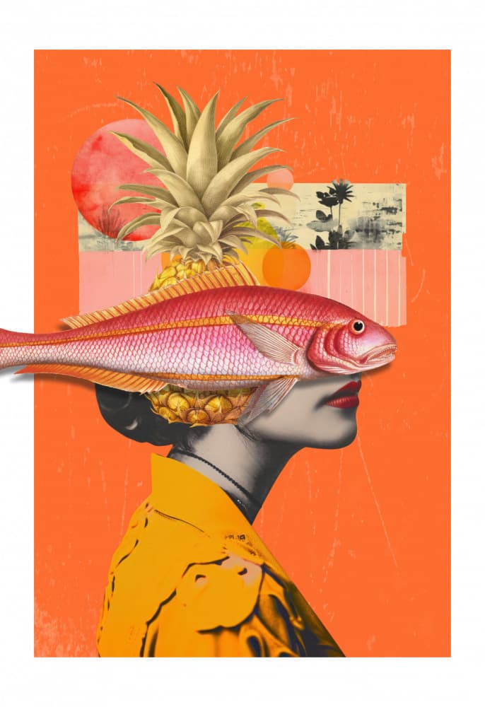 Tropical Fish Woman by Marja van den Hurk — canvas wall art
