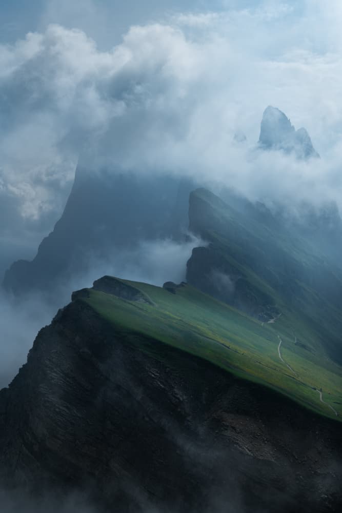 Misty Mountain Peaks by Simoon — canvas wall art
