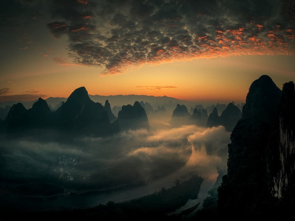 Misty Mountain Sunrise by Fabrizio Massetti — canvas wall art