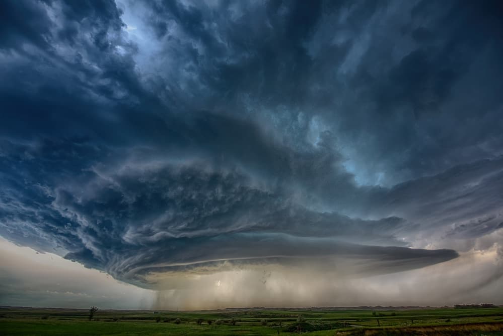 Supercell Storm Over Fields by Alexander Fisher — canvas wall art