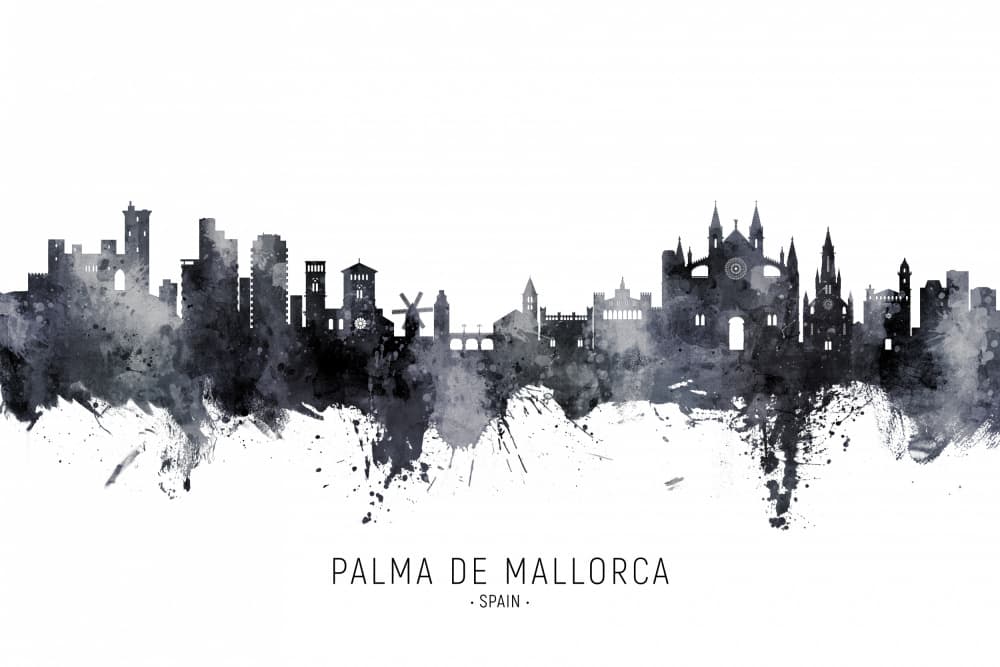 Palma de Mallorca Skyline by Michael Tompsett — canvas wall art