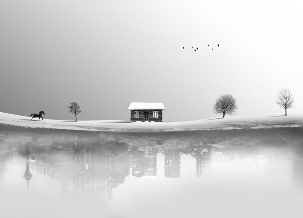 Serene Winter Reflections by Hadi Malijani (Malenjani) — canvas wall art