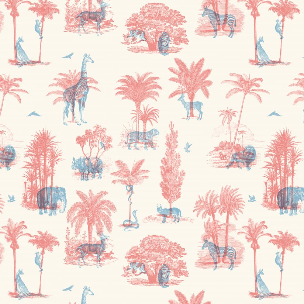 Safari Toile Animals by Florent Bodart — canvas wall art