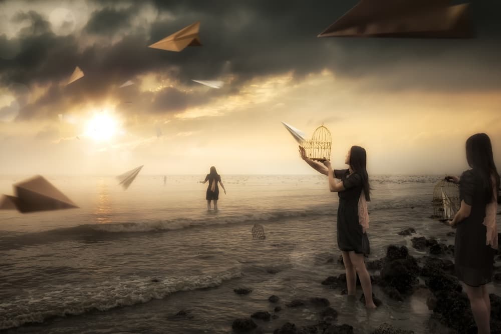 Freedom's Paper Plane Dreams by Christophe Kiciak — canvas wall art