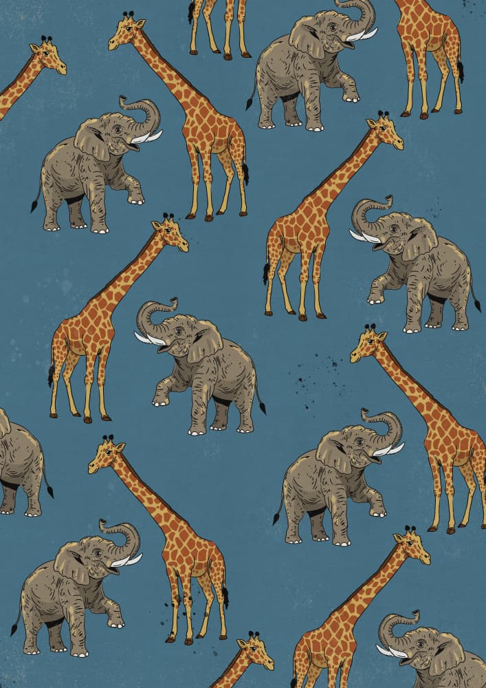 Playful Safari Animals by Nicholas — canvas wall art