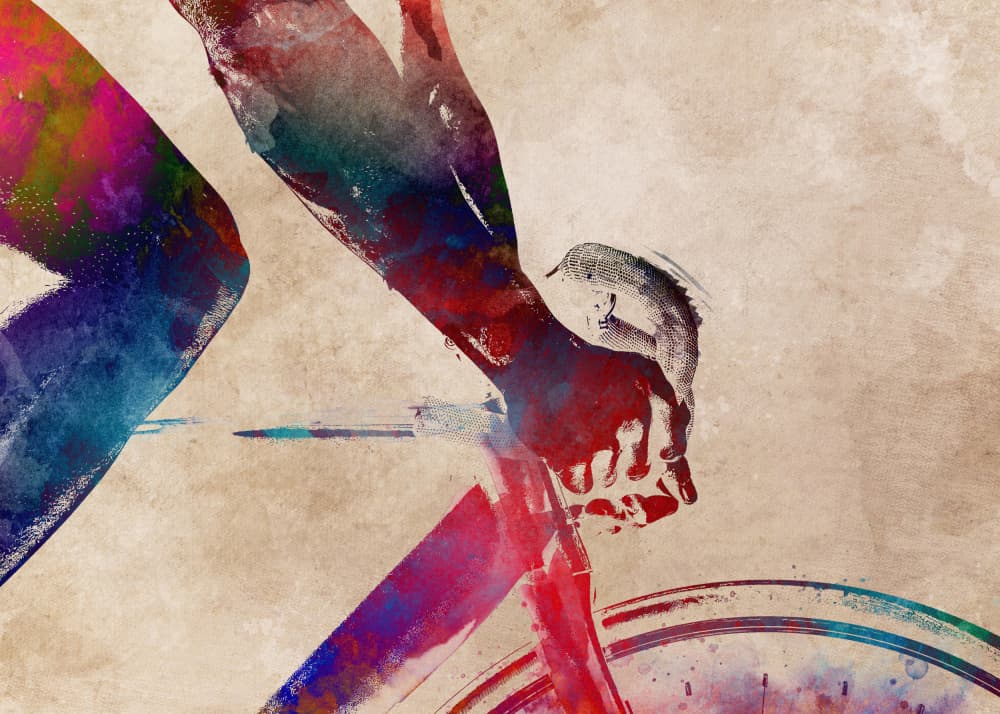 Cycling sport art 21 by Justyna Jaszke — canvas wall art