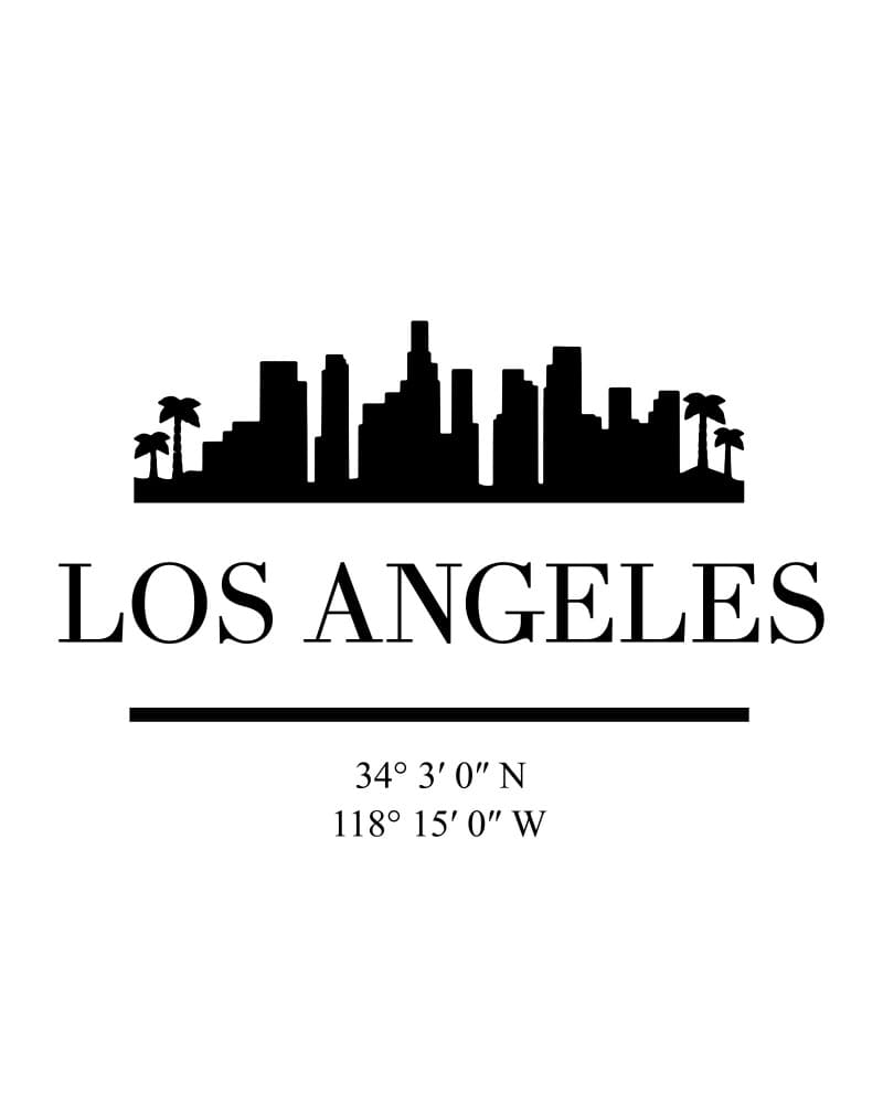 Los Angeles Skyline Coordinates by Emiliano Deificus — canvas wall art