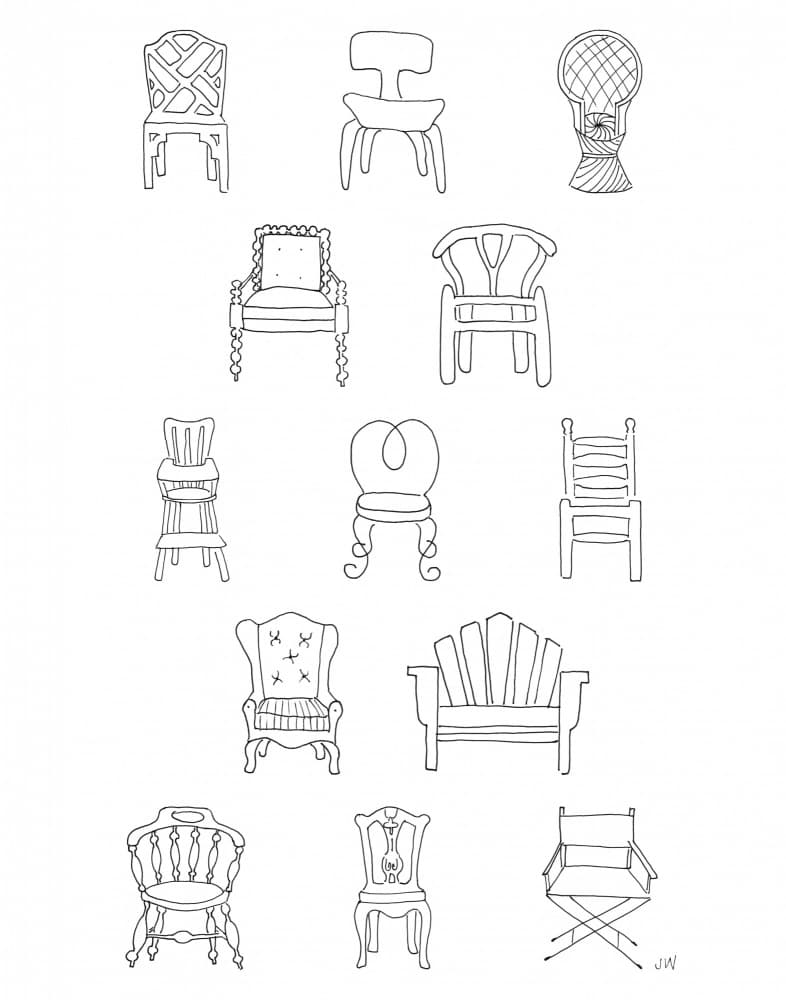 Chairs Straightend by Jenny Westenhofer — canvas wall art