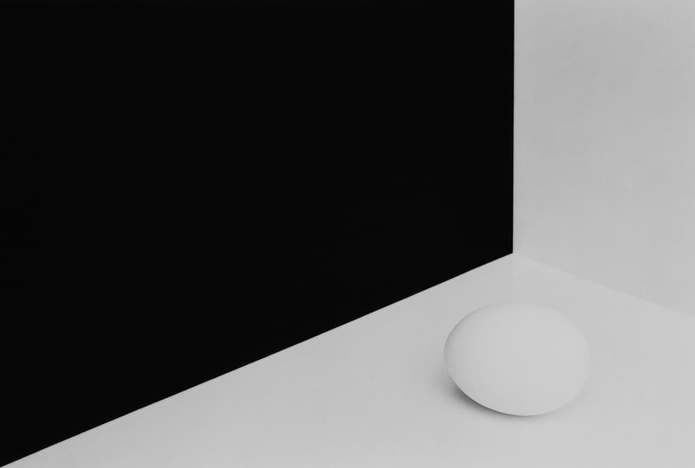White Sphere Black Corner by Peter Hrabinsky — canvas wall art