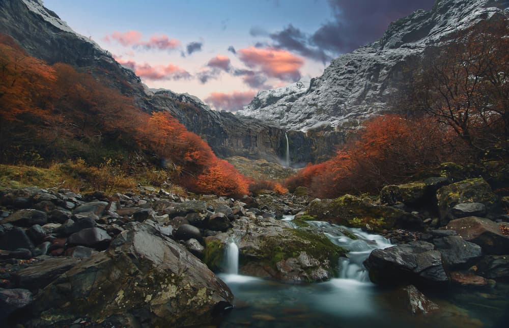 Autumn Mountain Falls by RODRIGO GERHARDT BARBOSA — canvas wall art