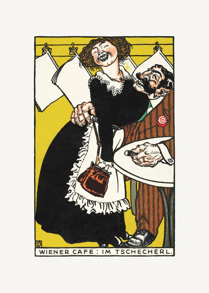 Viennese Café  In the Little Café by Moriz Jung — canvas wall art