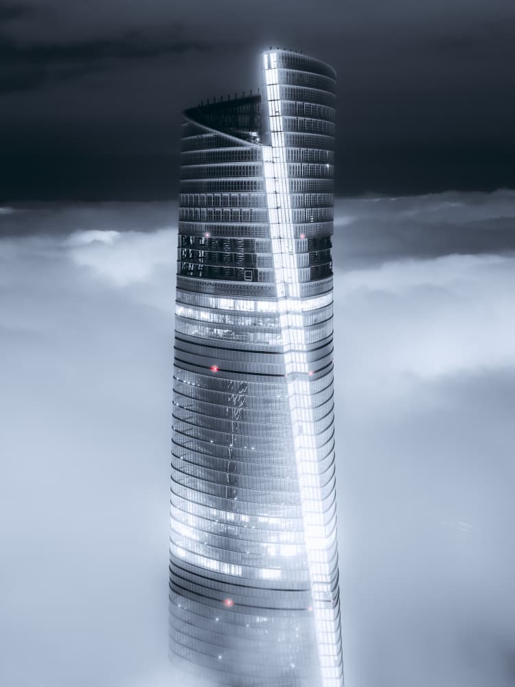 Cloud Piercing Skyscraper by Aron Tien — canvas wall art