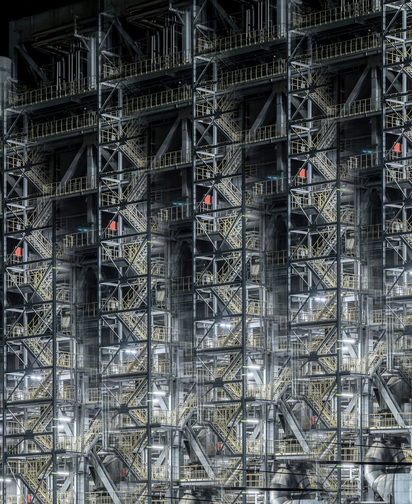 Industrial Night Architecture by Tomoshi Hara — canvas wall art