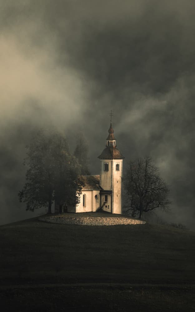 Foggy Hilltop Church by Ida Tittelova AFIAP — canvas wall art