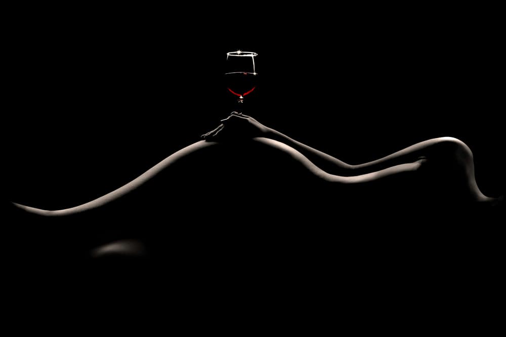 Elegant Nude With Wine by Heru Sungkono — canvas wall art