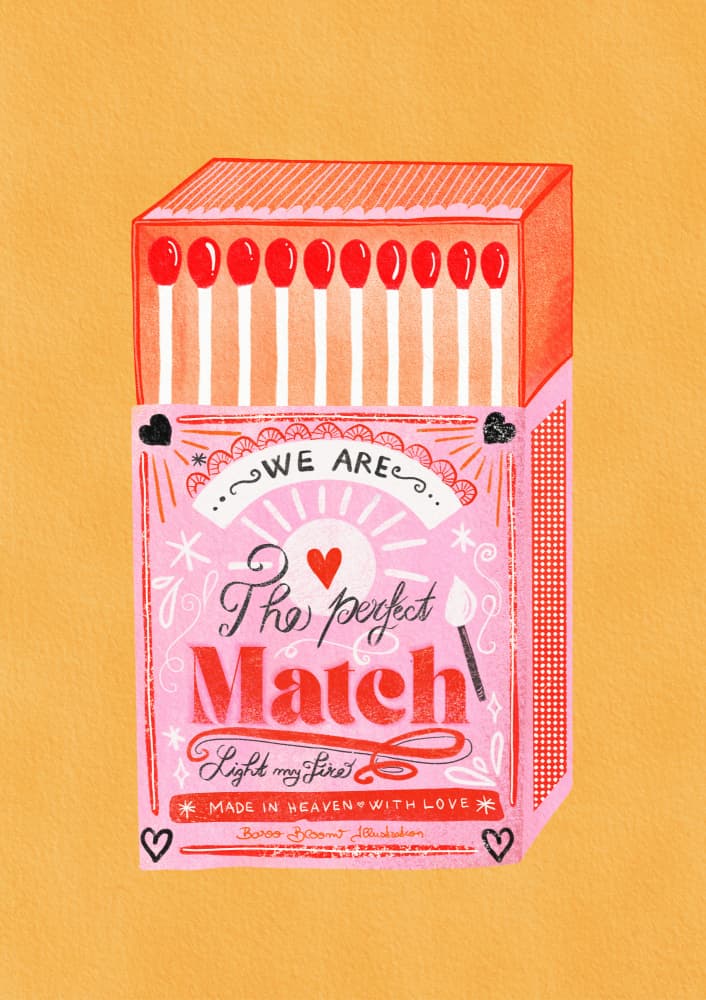 Perfect Match Illustration by Baroo Bloom — canvas wall art