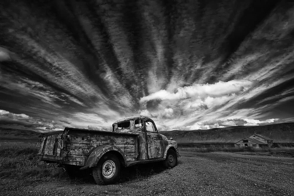 Abandoned Pickup Sky by Þorsteinn H. Ingibergsson — canvas wall art