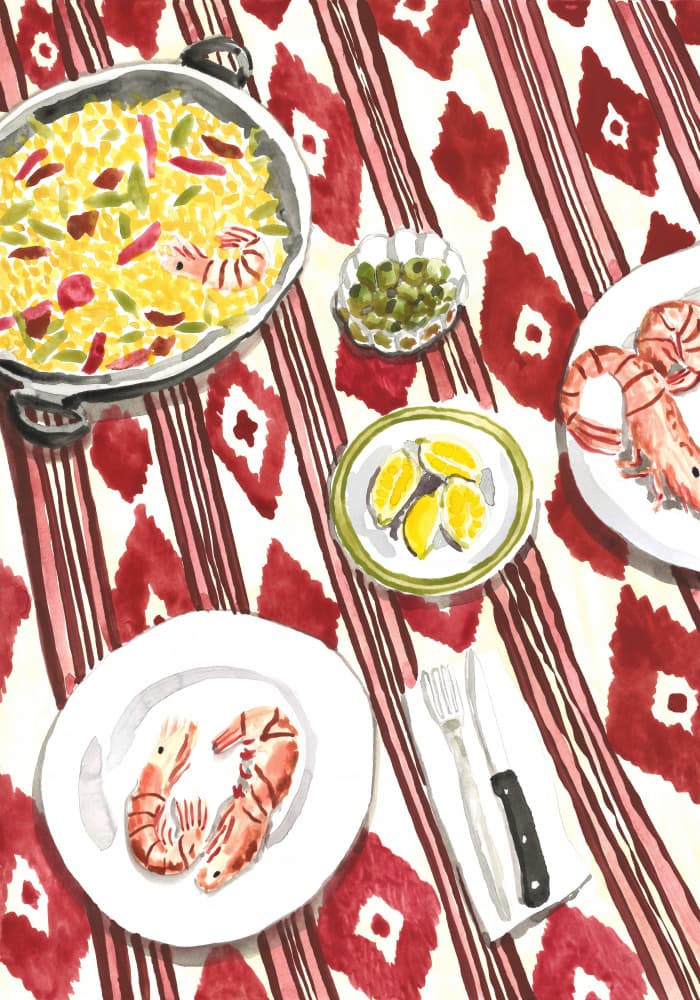Spanish Paella Meal by Karen Menzenbach — canvas wall art