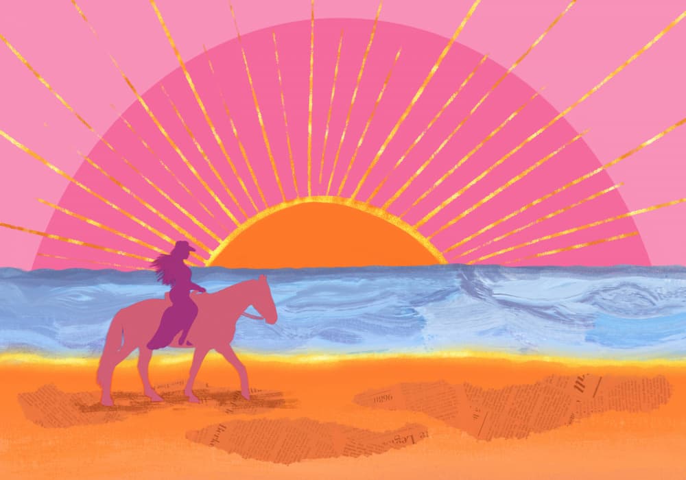 Pink Sunset Horse Ride