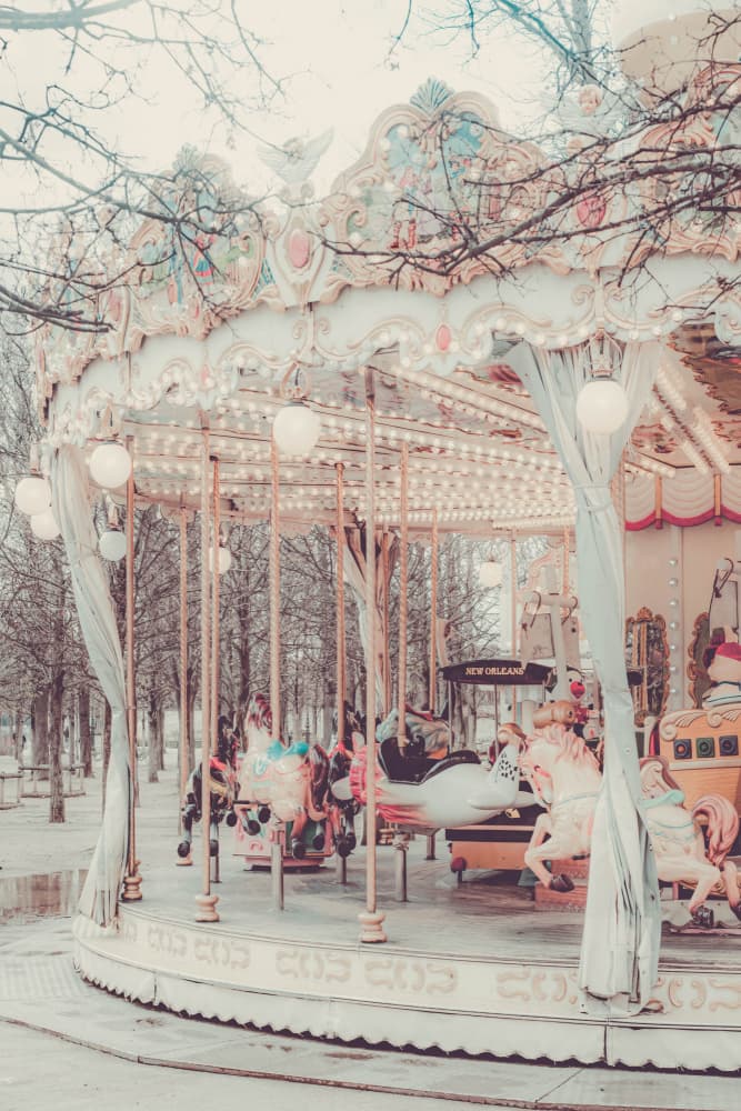 Dreamy Pastel Carousel by Talitha McQueen — canvas wall art