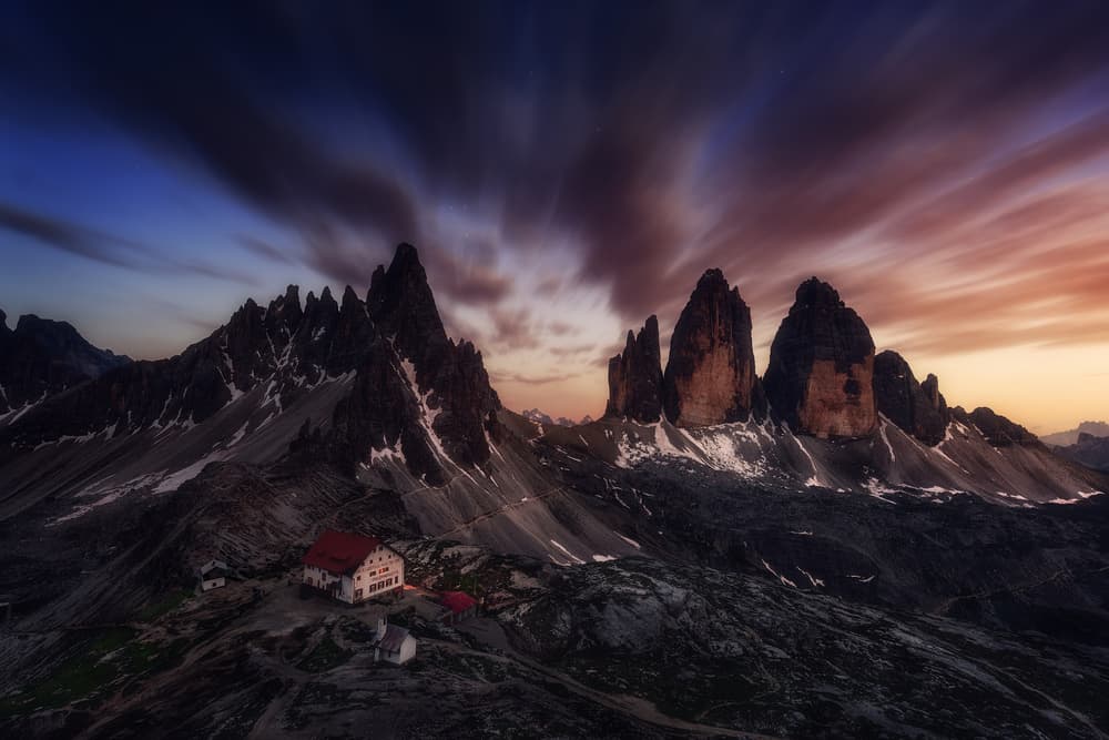 Dolomites Twilight Peaks by Jose Parejo — canvas wall art