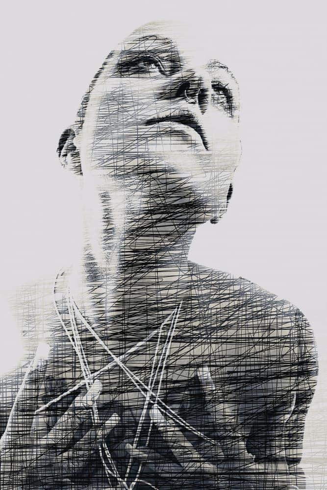 Woman Tangled Lines by Bogdan Bouşcă — canvas wall art
