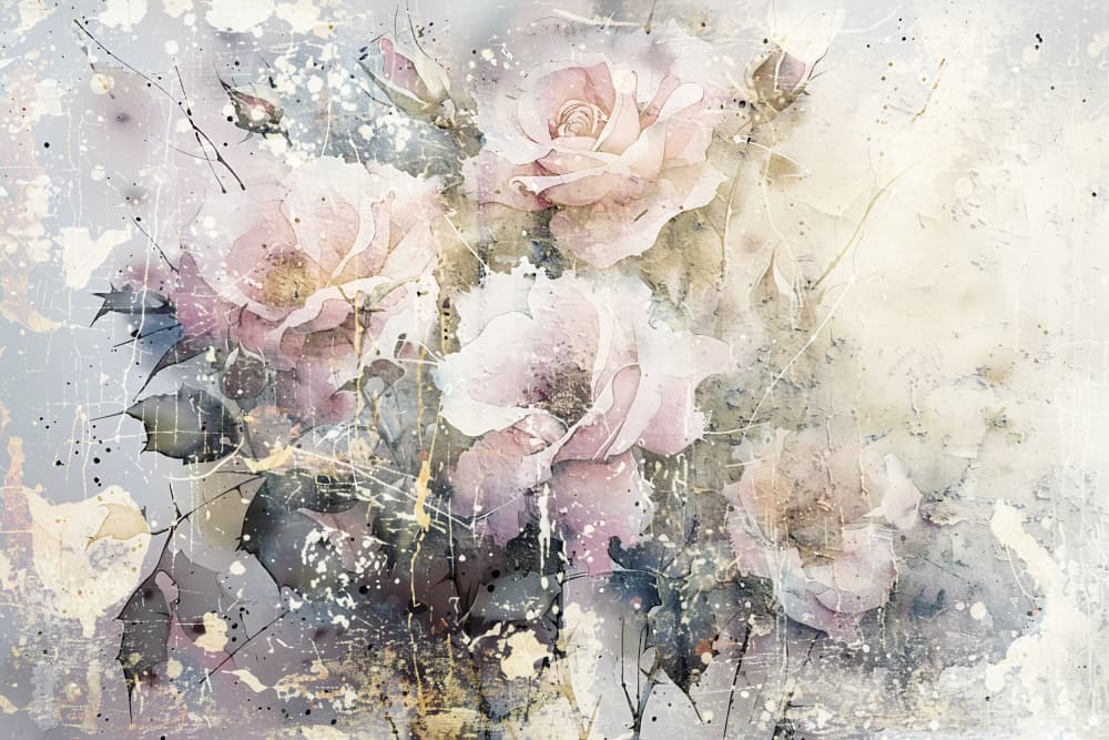 Faded Romantic Roses by Rafal Kulik — canvas wall art