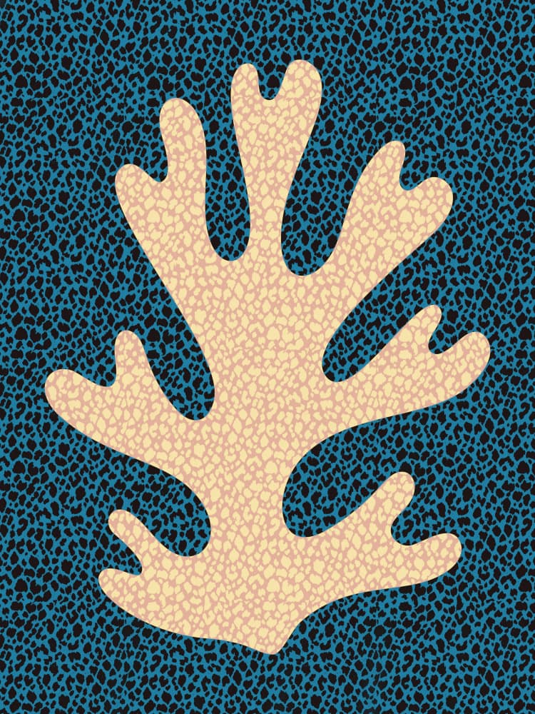 Organic Blue Coral by Little Dean — canvas wall art