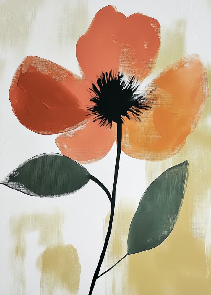 Modern Orange Bloom by Andreas Magnusson — canvas wall art