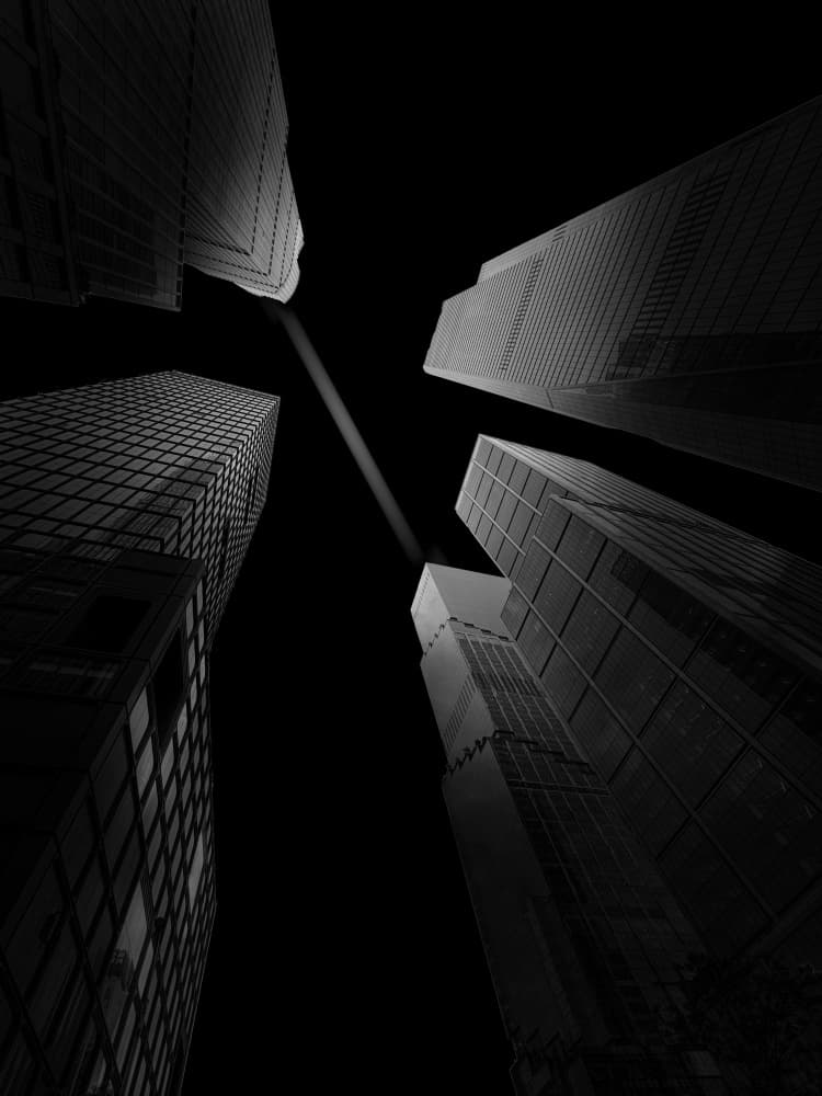 Modern City Light Beam by Yu Mao — canvas wall art