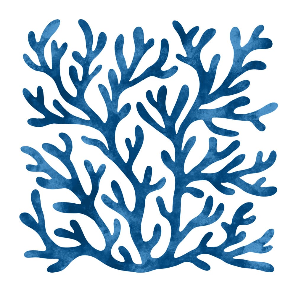 Watercolor Blue Coral by EMELIEmaria — canvas wall art