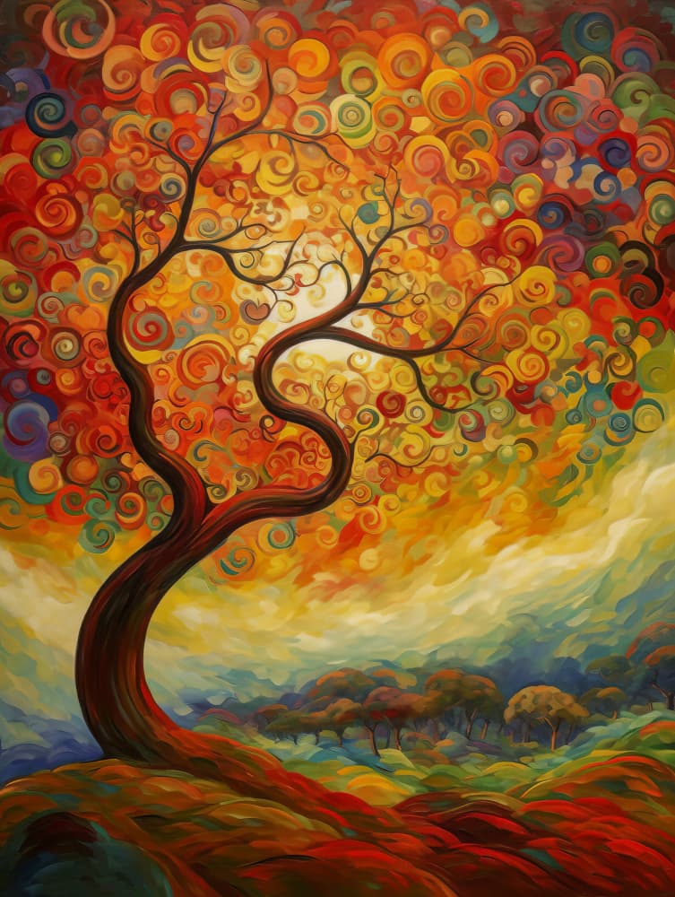 Enchanted Swirl Tree by Bilge Paksoylu — canvas wall art