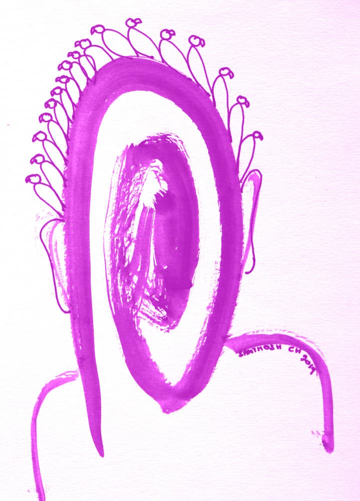 Serene Purple Figure by Santhosh ch — canvas wall art