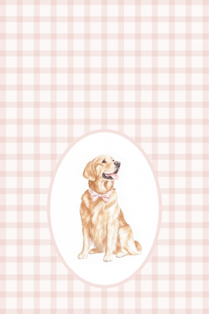 Happy Golden Retriever by Melloi Art Prints — canvas wall art