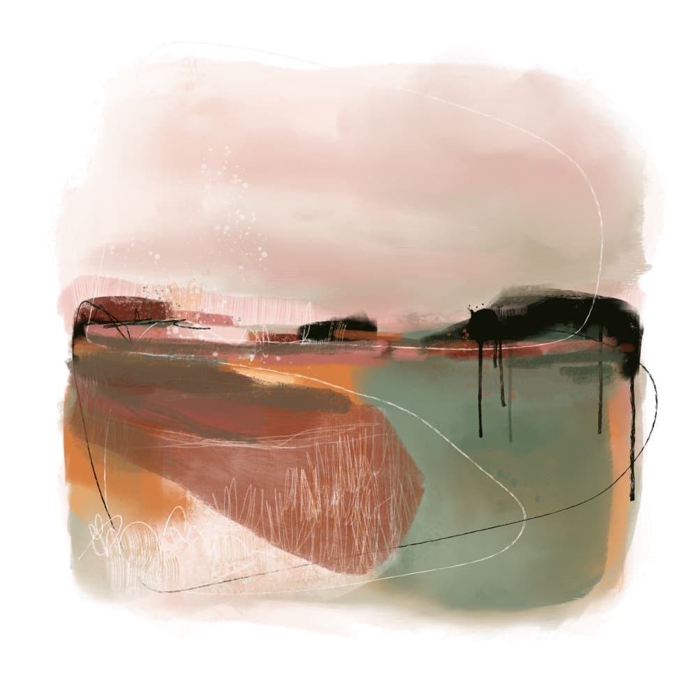 Serene Abstract Landscape by MANSI SAXENA — canvas wall art