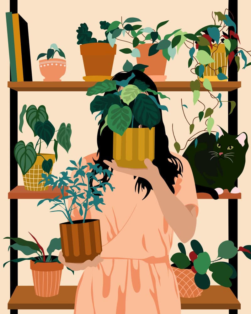 Woman's Plant Haven by Kintsugi99 — canvas wall art