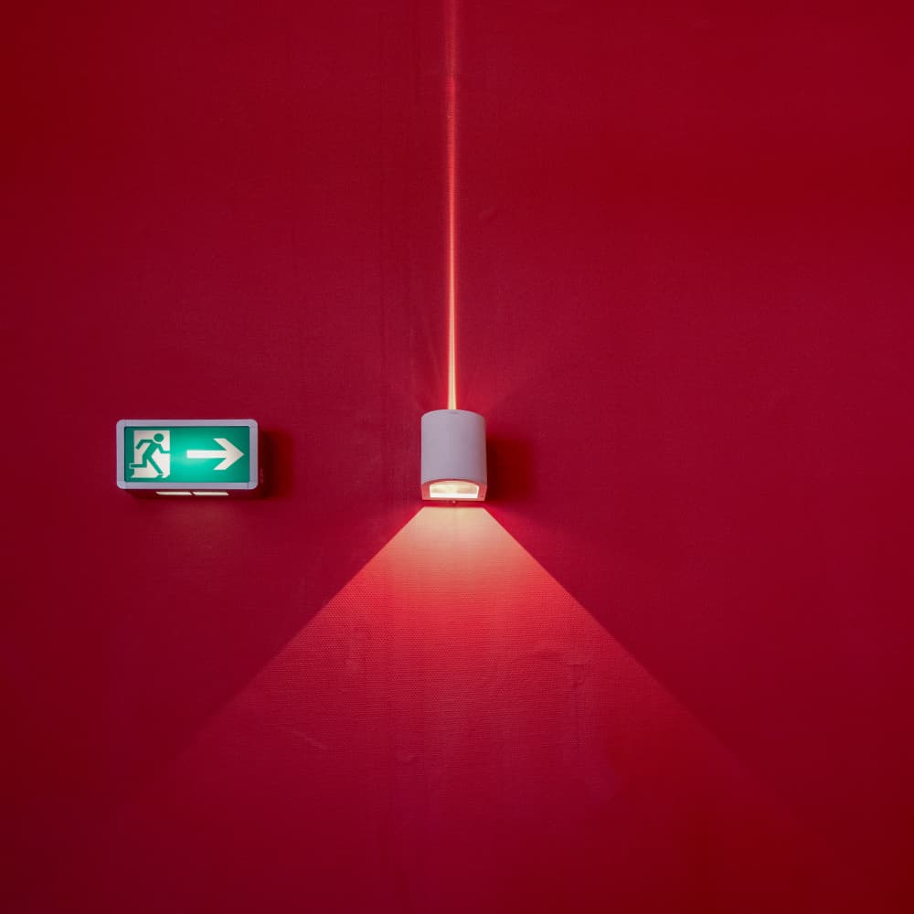 Bright Red Exit Way by FranzStaab — canvas wall art