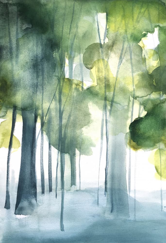 Misty Green Forest by Christine Lindstrom — canvas wall art