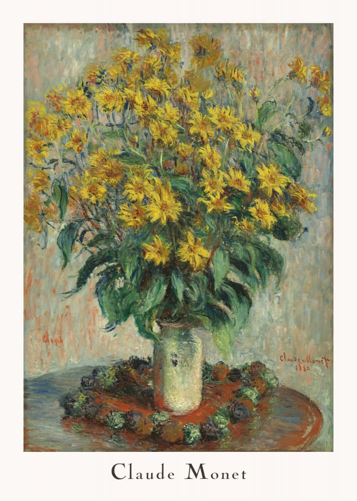 Jerusalem Artichoke Flowers by Claude Monet — canvas wall art