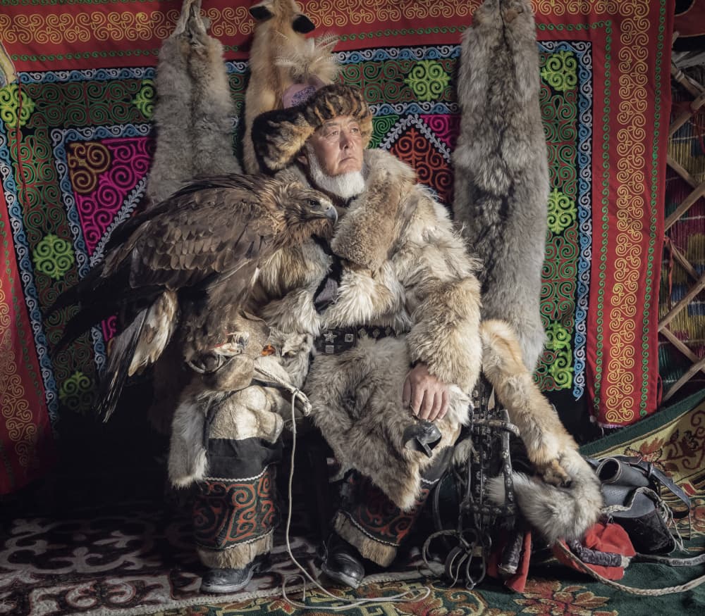 Eagle Hunter In Yurt by ADIREK M — canvas wall art