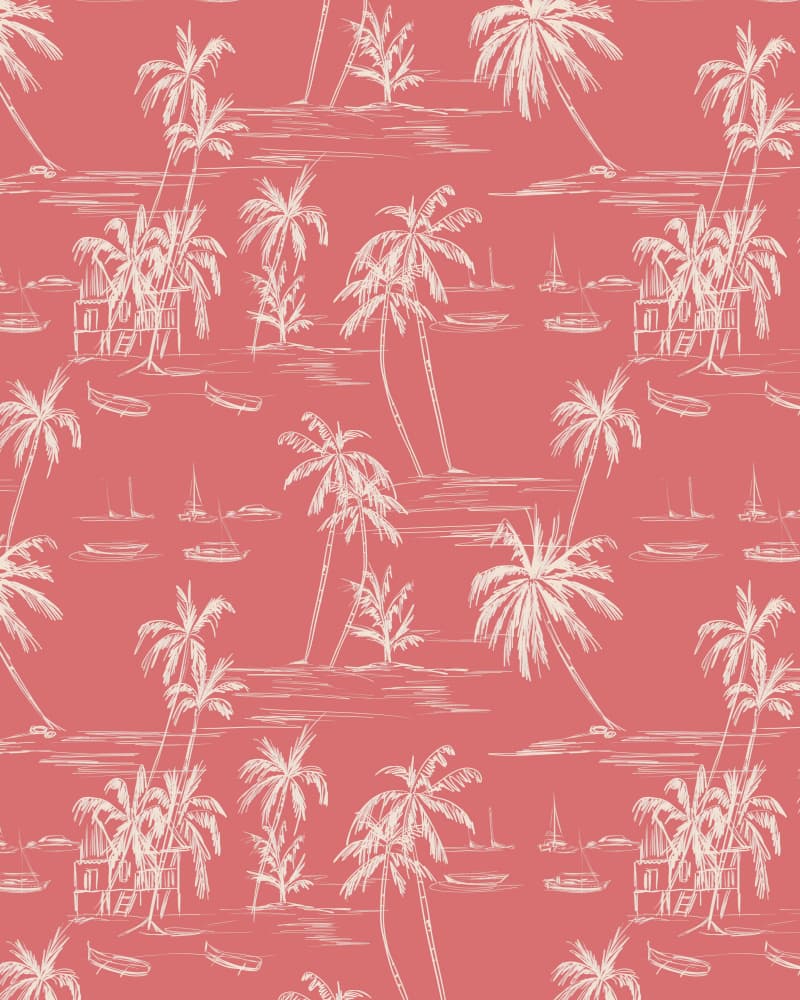 Red Beach Pattern by Anis Illustration — canvas wall art