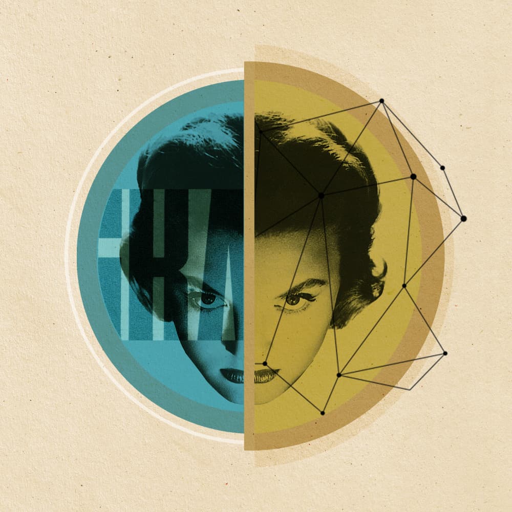 Retro Mind Connections by Sammy Slabbinck — canvas wall art