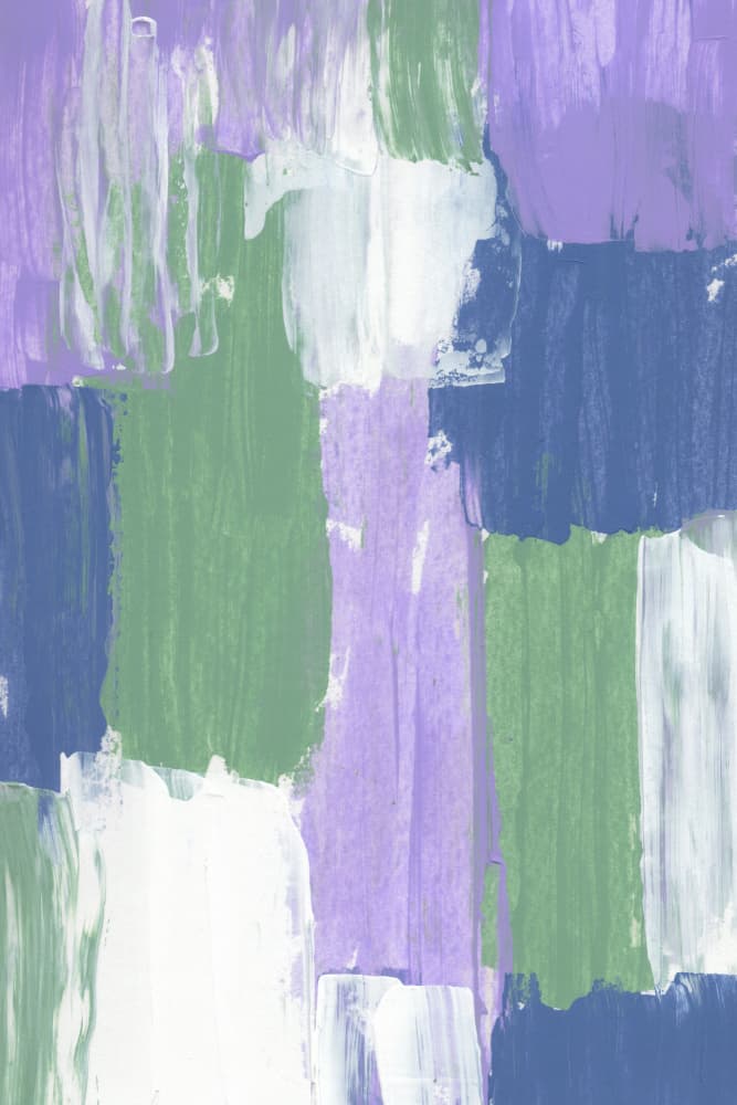 Bold Brushstrokes in Lavender Green and Blue Hues by uplusmestudio — canvas wall art