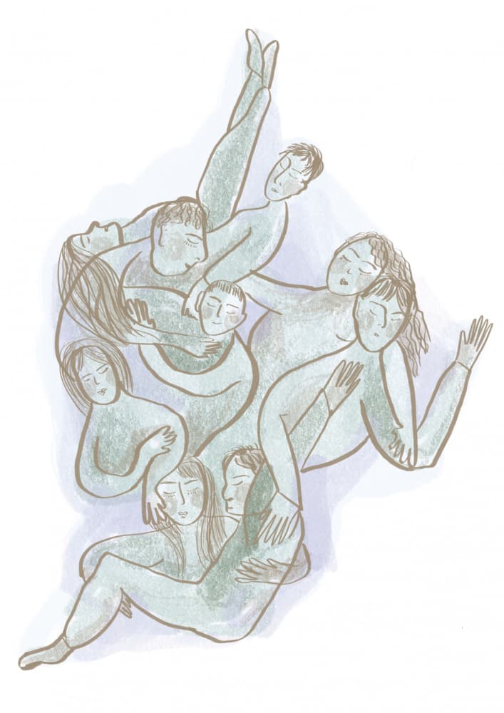 Peaceful Group Embrace by Elsa Eleni — canvas wall art