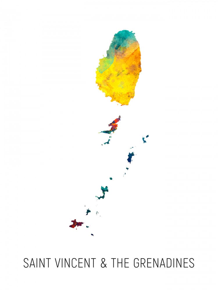 Saint Vincent and The Grenadines by Michael Tompsett — canvas wall art