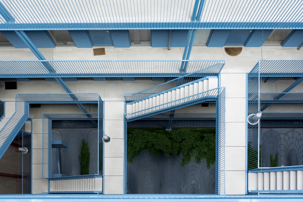 Geometric Blue Architecture by Greetje van Son — canvas wall art