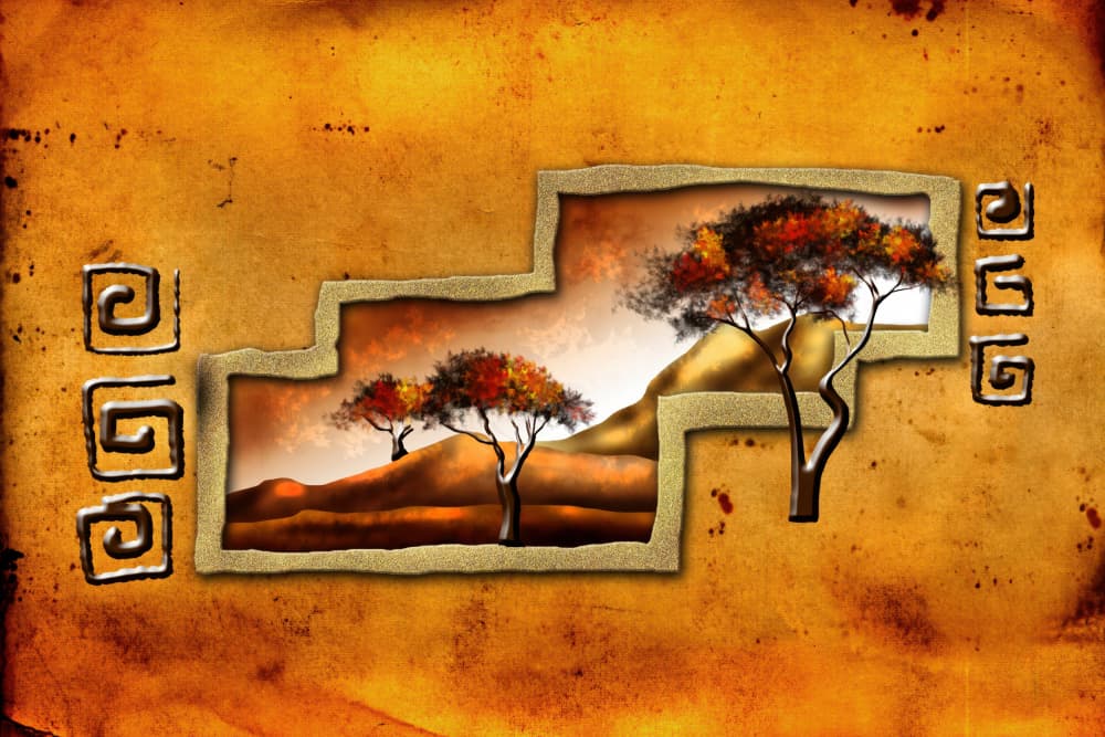 Golden African Landscape by Rafal Kulik — canvas wall art