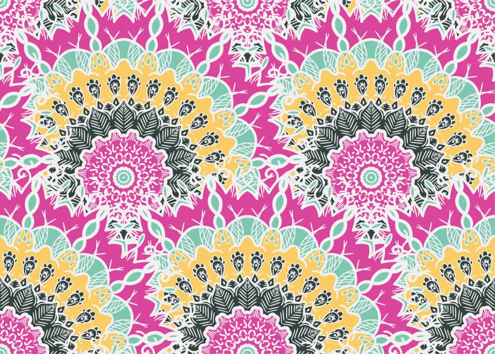 Vibrant Mandala Pattern by Marika Barsrsind — canvas wall art