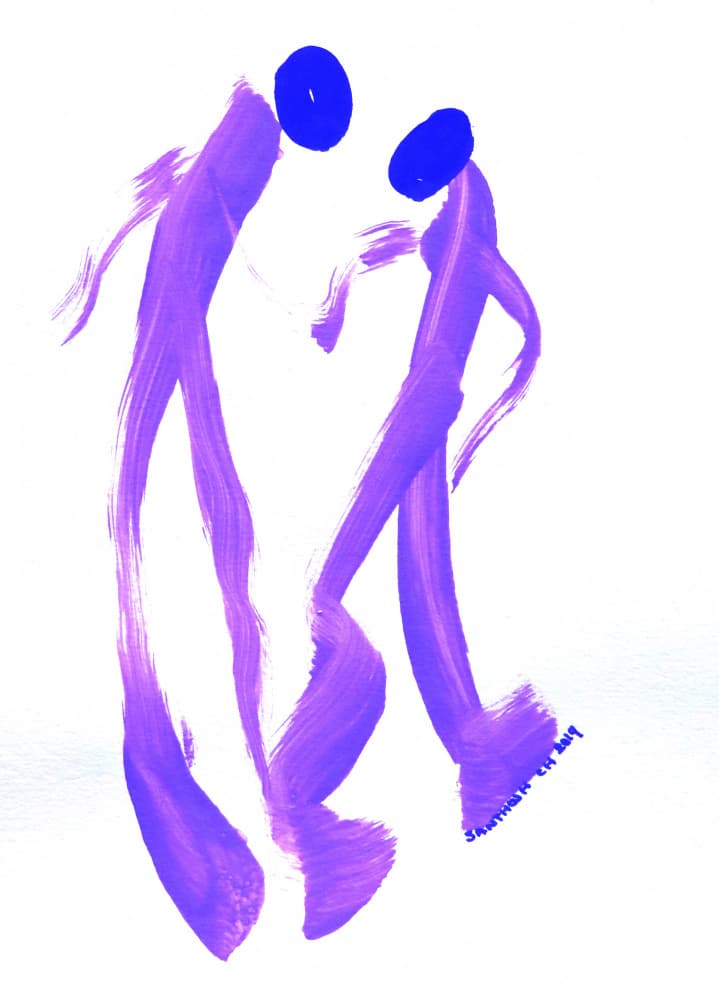 Abstract Dance Couple by Santhosh ch — canvas wall art