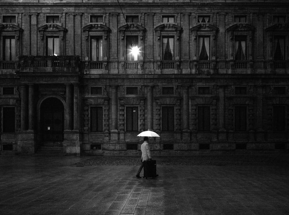Mysterious Night Traveler by Alessandro L.  Rocchi — canvas wall art
